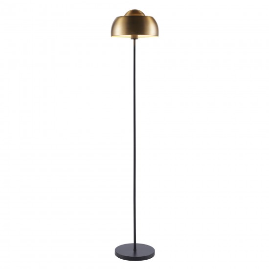 Amlight Floor Lamp Antique Brass Dome Shade - Brass & Black Color