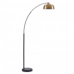 Amlight Arched Floor Lamp in Antique Brass Dome Shade Marble Base - Brass Black