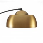 Amlight Arched Floor Lamp in Antique Brass Dome Shade Marble Base - Brass Black