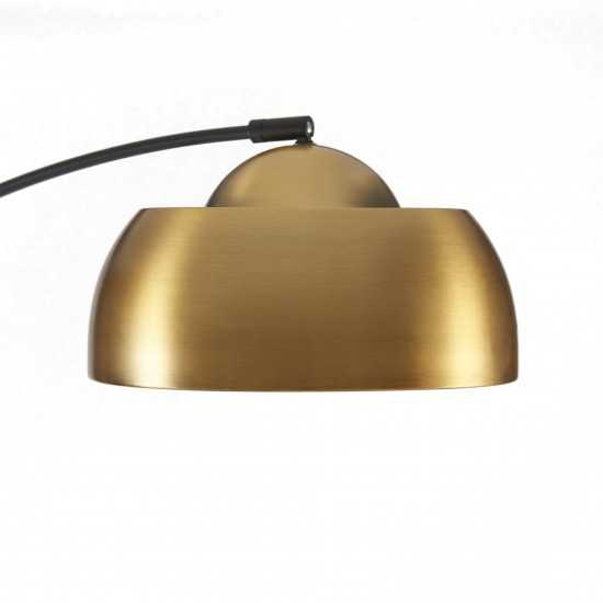 Amlight Arched Floor Lamp in Antique Brass Dome Shade Marble Base - Brass Black