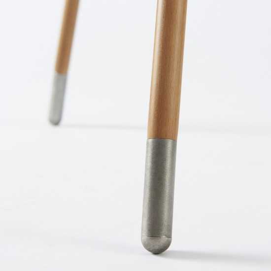 Amlight Wood Tripod Floor Lamp with Solid Wood Walnut Stand with Gun Metal Bowl Shade - Grey & Walnut