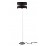 Amlight Floor Lamp with Black & White Fabric Shade & Marble Stand Fit Behind Couch or Corner –Black