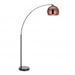 Amlight Munich 68 inch Arc Floor Lamp with Metal Body and Marble Base - Copper Plated Shade