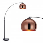 Amlight Munich 68 inch Arc Floor Lamp with Metal Body and Marble Base - Copper Plated Shade