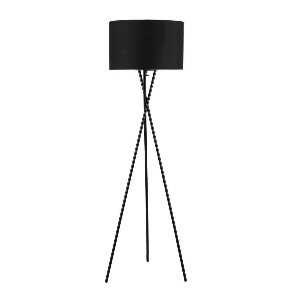 Amlight Lisboa 62 inch Tripod Floor Lamp with Metal Tripod and Black Shade