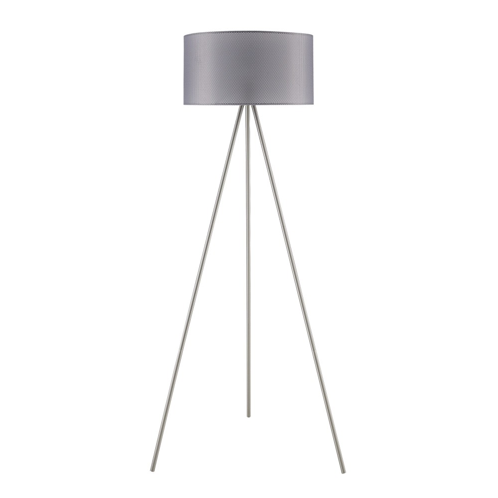 Amlight 61 inch Braga Tripod Floor Lamp with White Painting Tripod and Fabric Shade