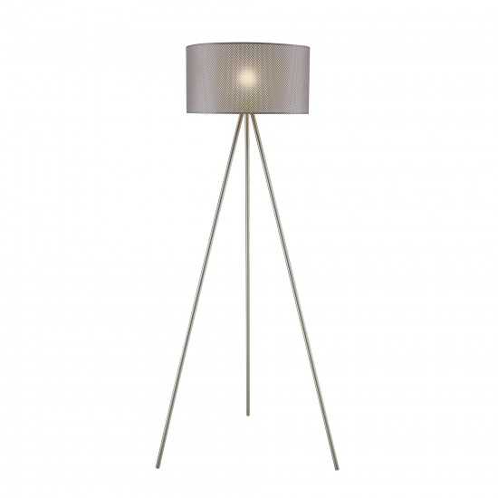 Amlight 61 inch Braga Tripod Floor Lamp with White Painting Tripod and Fabric Shade