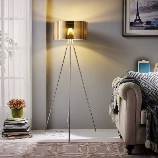 Amlight 61 inch Berlin Tripod Floor Lamp with wit Metal Grey Tripod and Copper Shade