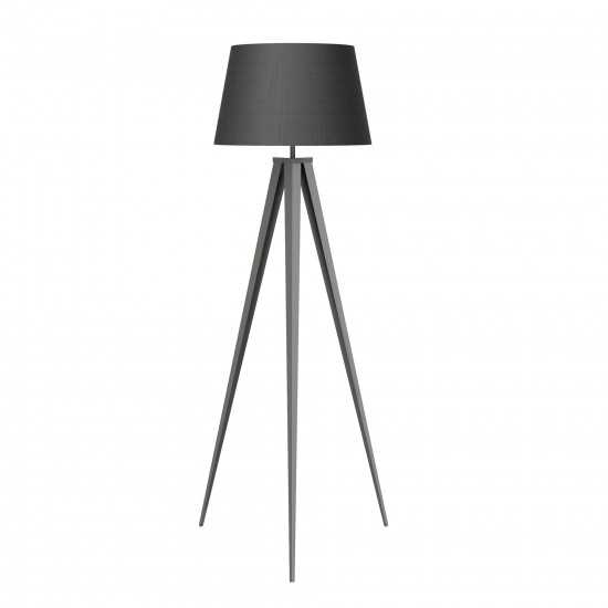 Amlight 61 inch Berlin Tripod Floor Lamp with Metal Grey Tripod and Fabric Shade