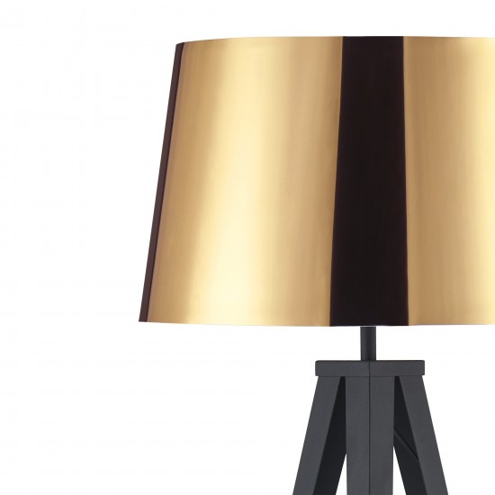 Amlight 61 inch Berlin Tripod Floor Lamp with Metal Black Tripod and COPPER Acrylic Film KD Shade