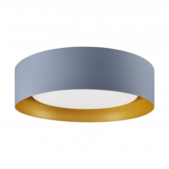 Lynch 15.75 in. 3-Light Gray and Gold Flush Mount Ceiling Fixture
