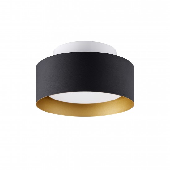 Lynch 10 in. 1-Light Black and Gold Flush Mount Ceiling Fixture