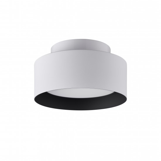 Lynch 10 in. 1-Light White and Black Flush Mount Ceiling Fixture
