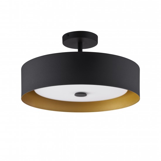 Lynch Semi Flush mount Mount, Black-Gold