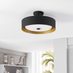 Lynch Semi Flush mount Mount, Black-Gold