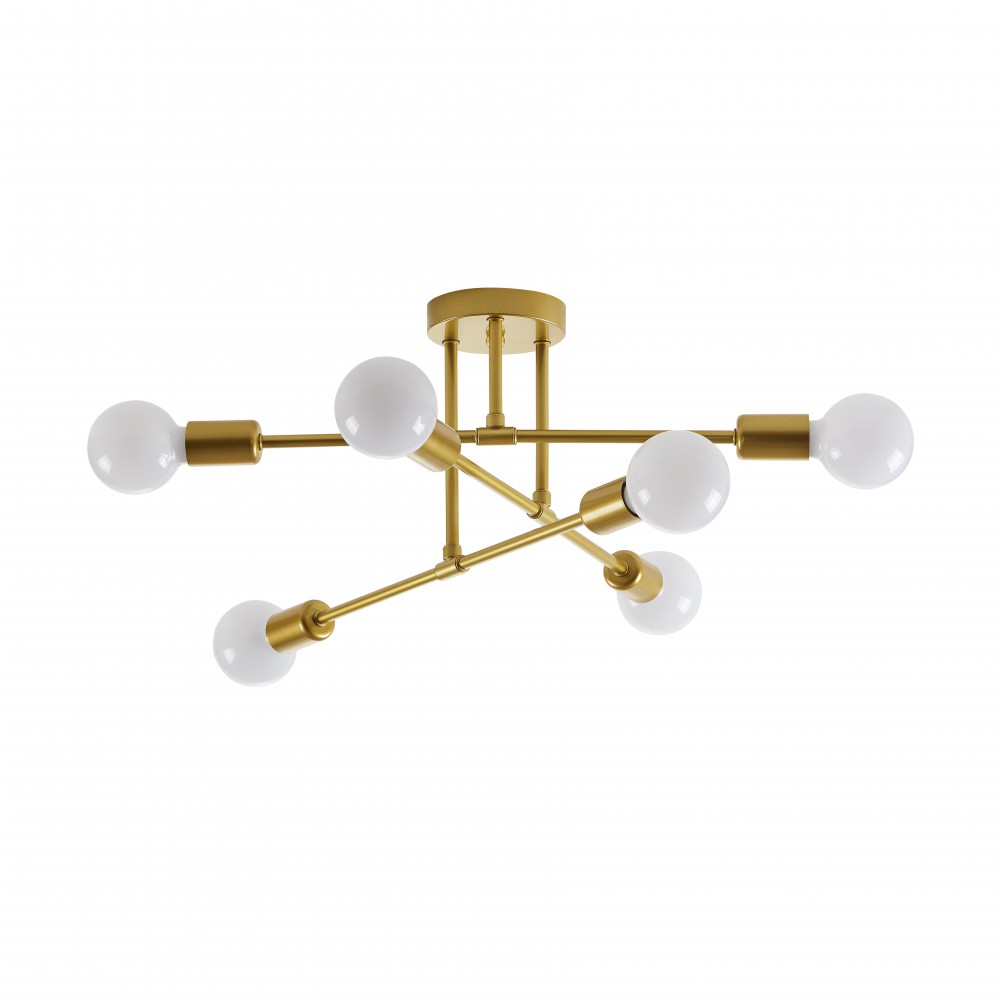 Braylon 6 Light 22.83' Diamter Gold Flushmount Mount Ceiling Fixture