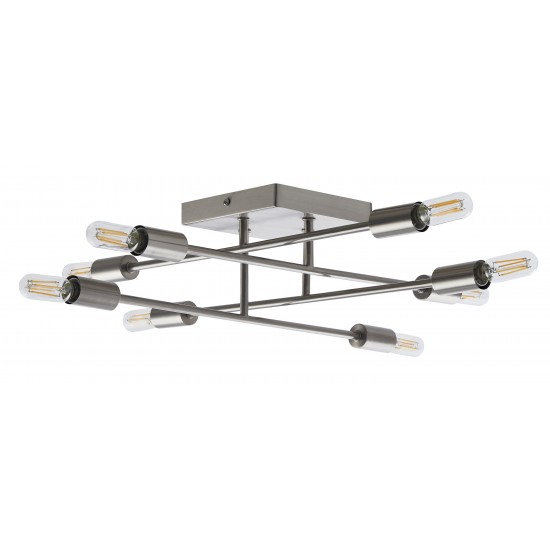 Halton 8 Light Stainless Steel Flushmount Ceiling Fixture