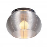 Lenox 1 Light Round Silver Flush Mount