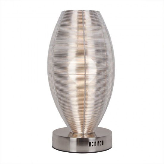 Lenox 1 Light Round Silver Table Lamp