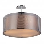 Lynch Iron Mesh Chrome Drum Pendant