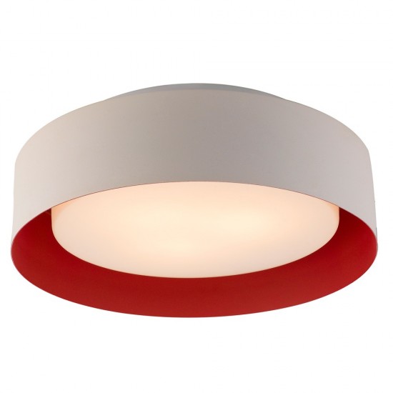 Lynch White & Red Flush Mount