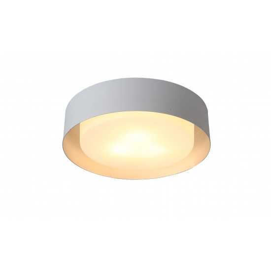 Lynch White & Silver Flush Mount Ceiling Light