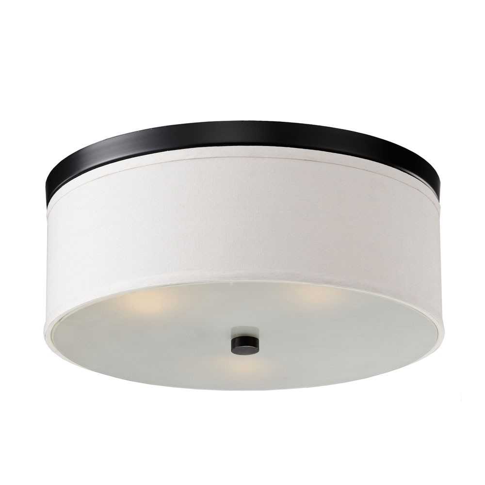 Braxton 20 Inch Round White and Black Flush Mount