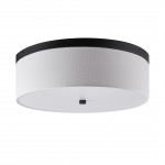 Braxton 20 Inch Round White and Black Flush Mount