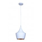 Berkley White and Gold Single Light Pendant B6001WG