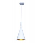 Berkley White and Gold Single Light Pendant B6003WG