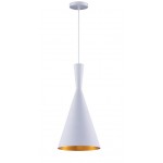 Berkley White and Gold Single Light Pendant B6003WG