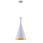 Berkley White and Gold Single Light Pendant B6003WG