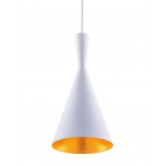 Berkley White and Gold Single Light Pendant B6003WG