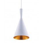 Berkley White and Gold Single Light Pendant B6003WG