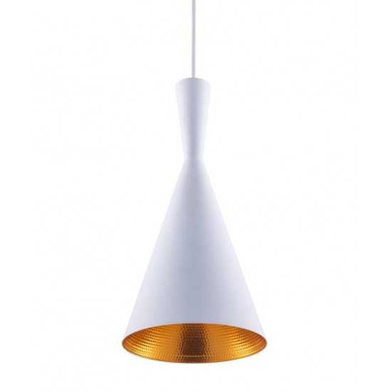 Berkley White and Gold Single Light Pendant B6003WG