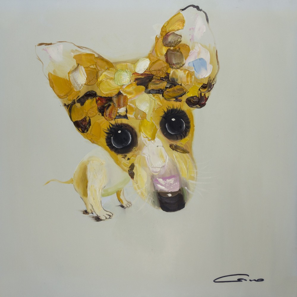 Yellow Chiwawa Hand Painted on Canvas