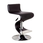 King Black Adjustable Height Black Bar Stool