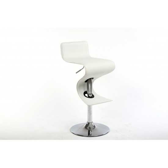 King White Adjustable Height Bar Stool