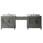 Estate 102" Double Sink Bathroom Vanity Modular Set in Gray