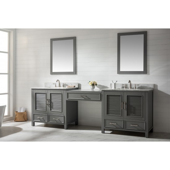 Estate 102" Double Sink Bathroom Vanity Modular Set in Gray