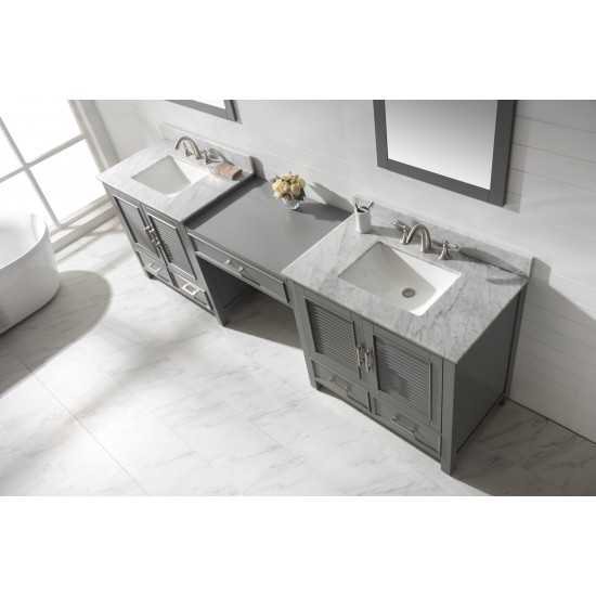 Estate 102" Double Sink Bathroom Vanity Modular Set in Gray