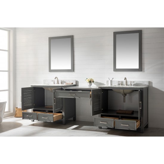 Estate 102" Double Sink Bathroom Vanity Modular Set in Gray