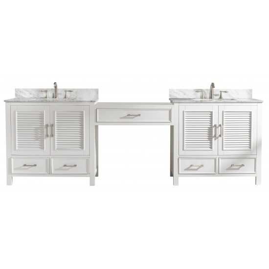 Estate 102" Double Sink Bathroom Vanity Modular Set in White