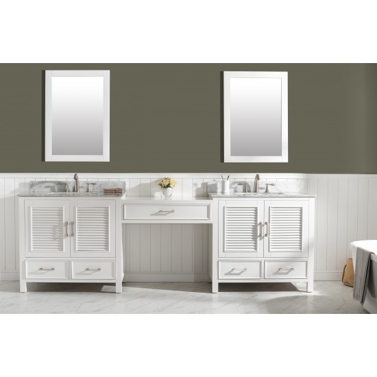 Estate 102" Double Sink Bathroom Vanity Modular Set in White