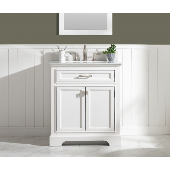 Milano 30" Single Vanity in White