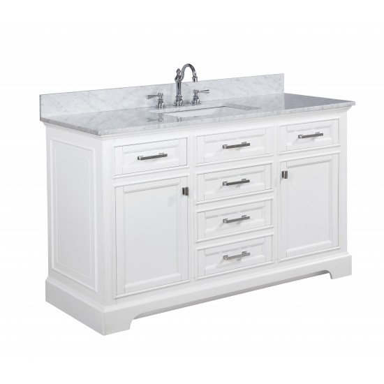 Milano 54" Single Sink Vanity in White