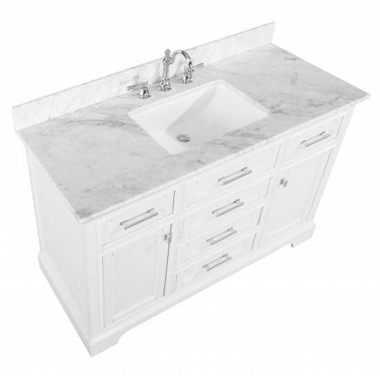 Milano 54" Single Sink Vanity in White