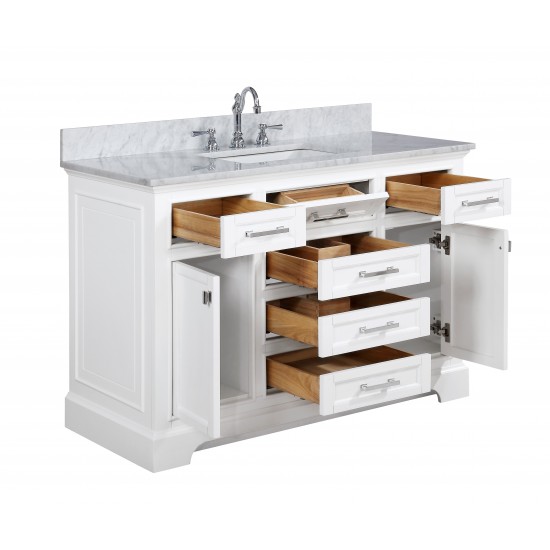 Milano 54" Single Sink Vanity in White