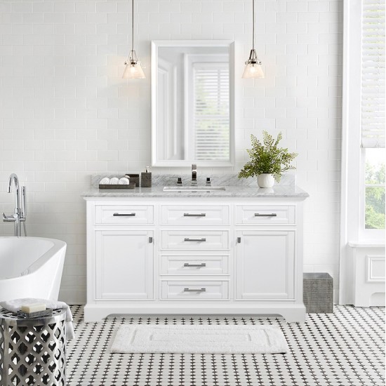 Milano 54" Single Sink Vanity in White