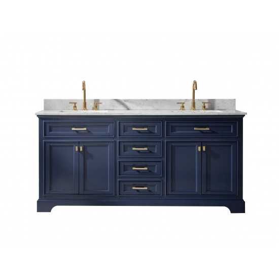 Milano 72" Double Sink Vanity in Blue